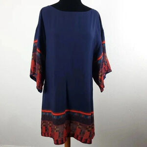 Leith Rayon Geometric Shift Dress
